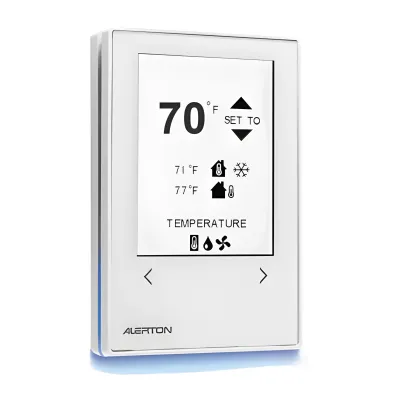 Microset 4 BACnet MS/TP / Sensor de Pared con Pantalla Táctil de Vidrio Reforzado / Sensores de Temperatura y Humedad / Alerton by Honeywell / Procesador ARM Cortex-M4