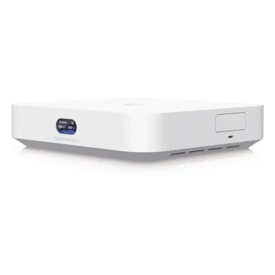 UCG Max Cloud Gateway de 2.5 GbE Compacto con Soporte para hasta 30 Dispositivos UniFi, 300+ Clientes, Enrutamiento IPS de 2.3 Gbps y Almacenamiento 512 GB de Memoria Interna