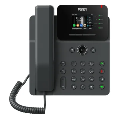 Teléfono IP Wi-Fi Empresarial,Bluetooth, 4 líneas SIP, pantalla a color 2.4", PoE, puertos Gigabit, conferencia local de 6 vías.