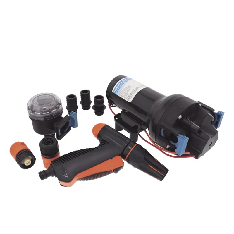 Bomba de Diafragma Hotshot HD5 / 12 VCC / 5 GPM (18.9 LPM) / 70 PSI (4.8 BAR) / Interruptor de Presión Integrado / Autocebante / Funcionamiento en Seco / IPX6 / Lavado Marino