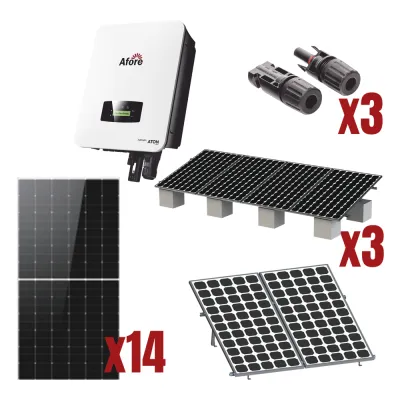 Kit Solar Interconexión / 8kW 220Vca / Incluye Inversor, Paneles Solares, Montaje y Conectores