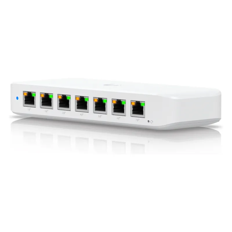 USW Ultra 210W Switch de 8 Puertos GbE (7 Puertos PoE+ y 1 Puerto Entrada PoE++) con Opciones de Montaje Versátiles
