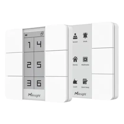 Panel de Escenas LoRaWAN / 6 Botones Programables + Display Digital / Control de Escenas con un Toque / Batería 3 Años / Edificio Inteligente