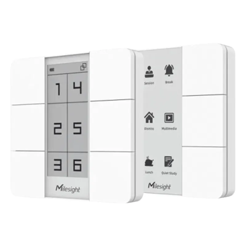 Panel de Escenas LoRaWAN / 6 Botones Programables + Display Digital / Control de Escenas con un Toque / Batería 3 Años / Edificio Inteligente