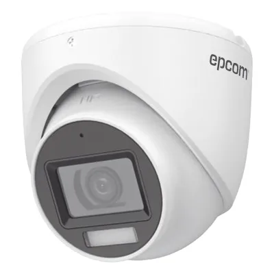 [Dual Light + ColorVu] Turret TURBOHD 3K (5 Megapixel) / Lente 2.8 mm / 30 mts IR + 20 mts Luz Blanca / Gran Angular 104.9° / Exterior IP67 / Micrófono Integrado / dWDR / 4 Tecnologías / Metal
