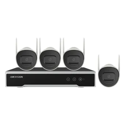 Kit IP Inalámbrico 1080p / NVR 4 Canales / 4 Cámaras Bala para Exterior / 1 HDD de 1 TB / Modo Repetidor