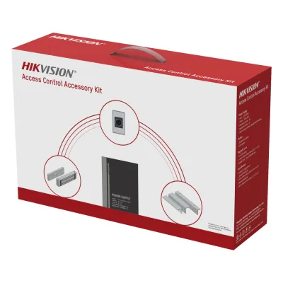 Kit HIKVISION para para Control de Acceso / Fuente 12 Vcd 2 A + Botón de Salida + Chapa Magnética 600 Lbs / Para Instalación de Control de Acceso Autónomo (Facial Min Moe, Teclados, Lectores de Huella, Etc...)