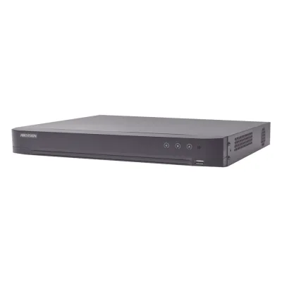DVR 8 Canales TURBOHD + 8 Canales IP / 8 Megapixel (4K) / Audio de dos vías por Coaxitron / ACUSENSE / Reconocimiento Facial / Alarmas I/O / 1 Bahía de Disco Duro / Salida de Video en 4K / H.265+