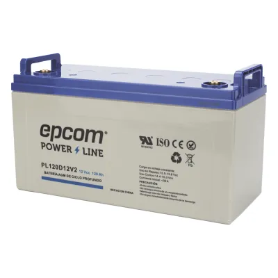 Batería AGM-VRLA Ciclo Profundo / 12 Vcc / 120 Ah / Carcasa UL94-HB / Terminales M8 / Aplicaciones Fotovoltaicas y de Emergencia