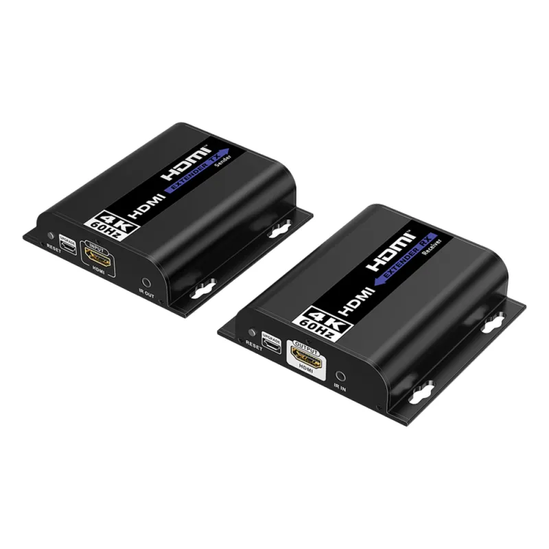 Kit extensor para distancias de hasta 200 metros | Resolución 4K @60Hz | Cat 6 | Conexión uno a uno y uno a muchos hasta 120 mts | Compatible con Switch gigabit | Control IR