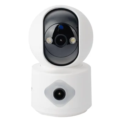 Cámara IP WiFi Doble Lente 4mm 3MP / Autoseguimiento y Detección de Movimiento / Pan 320° Tilt 70° / Audio Bidireccional / Visión Nocturna IR 10 m / microSD hasta 128GB y Nube / App EpcomSmart Home
