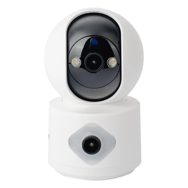 Cámara IP WiFi Doble Lente 4mm 3MP / Autoseguimiento y Detección de Movimiento / Pan 320° Tilt 70° / Audio Bidireccional / Visión Nocturna IR 10 m / microSD hasta 128GB y Nube / App EpcomSmart Home