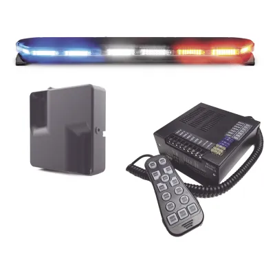 Kit de Sirena, Bocina y Torreta de 47 Pulgadas, Serie 16 con 300 LEDs, Dual Color, Frente: Rojo/Blanco, Azul/Blanco, Trasero: Rojo/Ambar, Azul/Ambar
