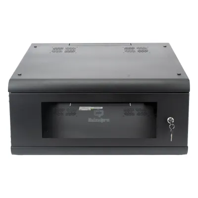 Gabinete de Pared con Puerta de Cristal Templado, 635mm de Profundidad, 4U Rack de 19'', Acero Reforzado