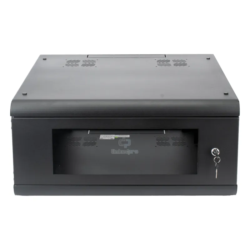 Gabinete de Pared con Puerta de Cristal Templado, 635mm de Profundidad, 4U Rack de 19'', Acero Reforzado