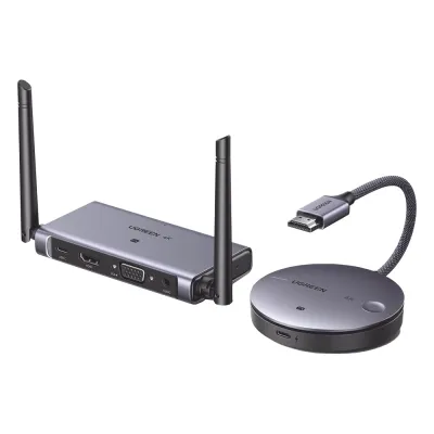 Transmisor y Receptor Inalámbrico HDMI / 4K@30Hz / 50m (164 ft) Alcance / Salida HDMI y VGA Simultánea / Audio 3.5mm / Plug & Play / USB-C / Banda 5 GHz / UGREEN