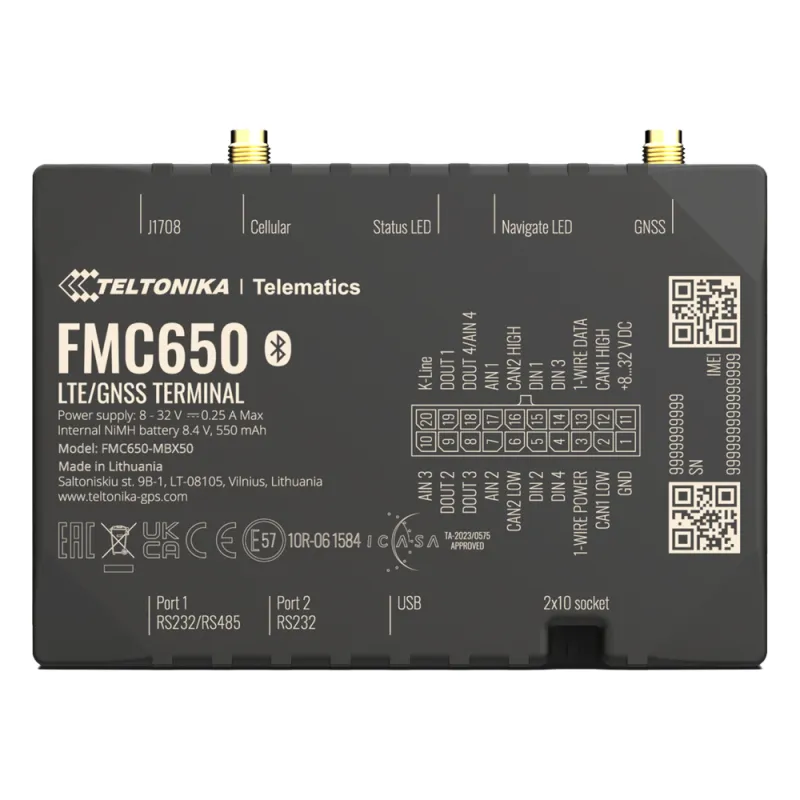 Profesional Rastreador Vehicular (GPS) 4G LTE Cat 1 Con Lectura Can / Bluetooth y Múltiples Entradas y Salidas Digitales