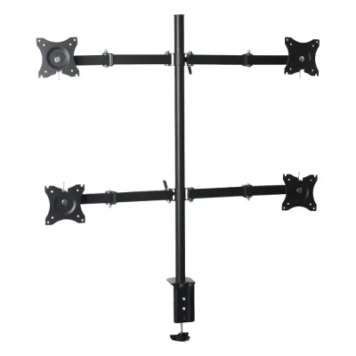 Montaje de Escritorio articulado para 4 monitores de 13 a 27" / Soporta hasta 15 kg / Vesa 75 x 75 / 100 x 100 / Acero