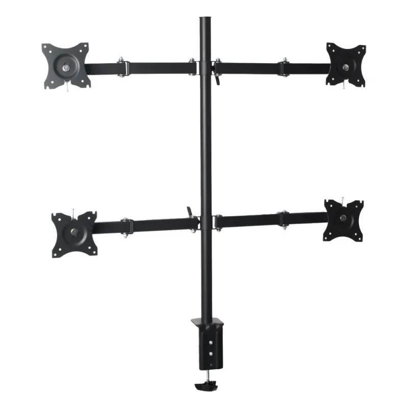 Montaje de Escritorio articulado para 4 monitores de 13 a 27" / Soporta hasta 15 kg / Vesa 75 x 75 / 100 x 100 / Acero
