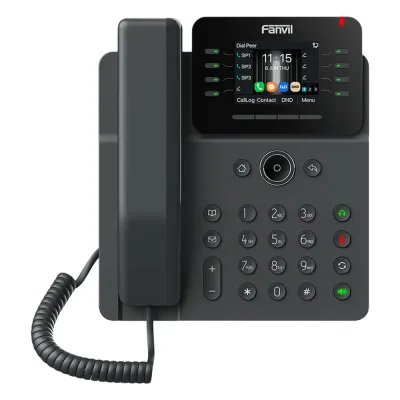 Teléfono IP Empresarial / 12 Líneas SIP / Pantalla Color 2.8" HD 320x240 / Audio HD G.722 y Opus / Conferencia 6 Vías / PoE 802.3af / Gigabit