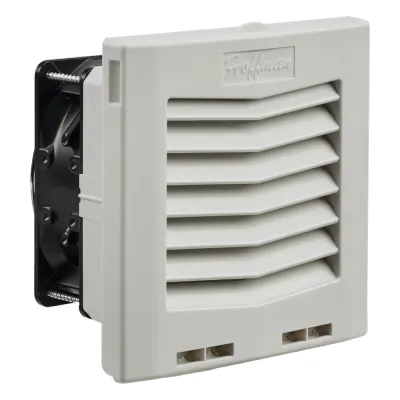 Ventilador con Filtro de Montaje Lateral HF05 / Flujo de Aire 35 CFM (59 m³/h) / 115 Vca / IP54 / Color Gris Claro