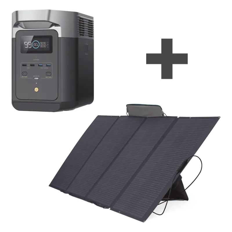 Kit de Estación de Energía Portátil 2048Wh + Panel Solar Flexible 400W