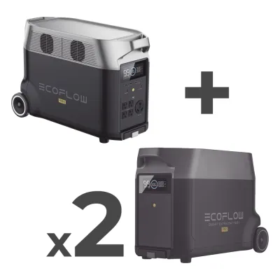 Estación de Energía Portátil DELTA PRO 3600Wh Litio LFP / 5 AC 3600W (7200W Pico) / 2 USB-C 200W / Capacidad para Aumentar Respaldo / Cargador de Coche 10A a 12.6V / Conectividad WiFi y Bluetooth (App) / Carga Solar 1600W Ma