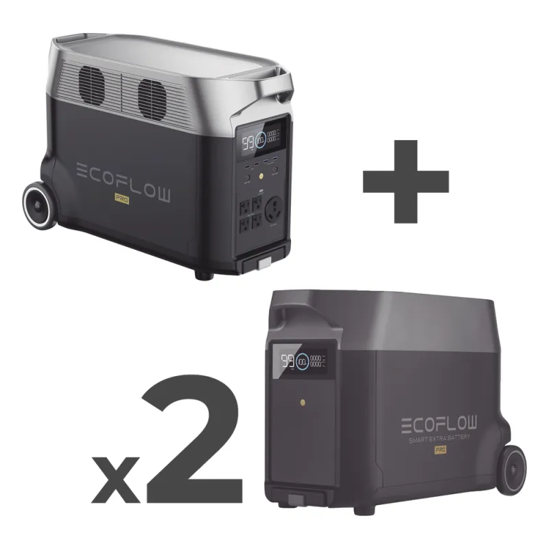 Estación de Energía Portátil DELTA PRO 3600Wh Litio LFP / 5 AC 3600W (7200W Pico) / 2 USB-C 200W / Capacidad para Aumentar Respaldo / Cargador de Coche 10A a 12.6V / Conectividad WiFi y Bluetooth (App) / Carga Solar 1600W Ma