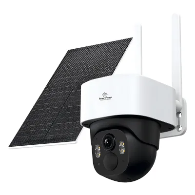 Cámara de Batería PT 4MP / 4G LTE-FDD / Panel Solar 5W / Visión Nocturna a Color 10 m (32.8 ft) / Autoseguimiento Inteligente / Audio Bidireccional / IP65