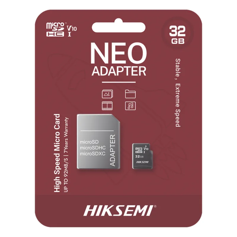 Memoria microSD con Adaptador / 32 GB / Clase 10 / NAND TLC / 92 MB/s Lectura / Multipropósito