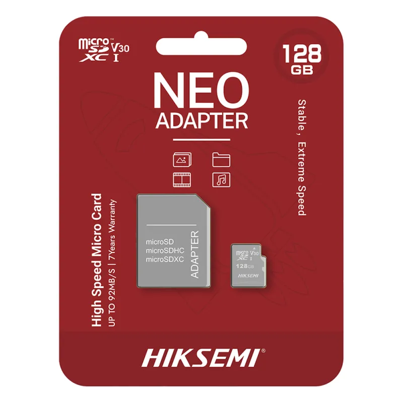 Memoria microSD con Adaptador / 128 GB / Clase 10 / NAND TLC / 92 MB/s Lectura / Multipropósito