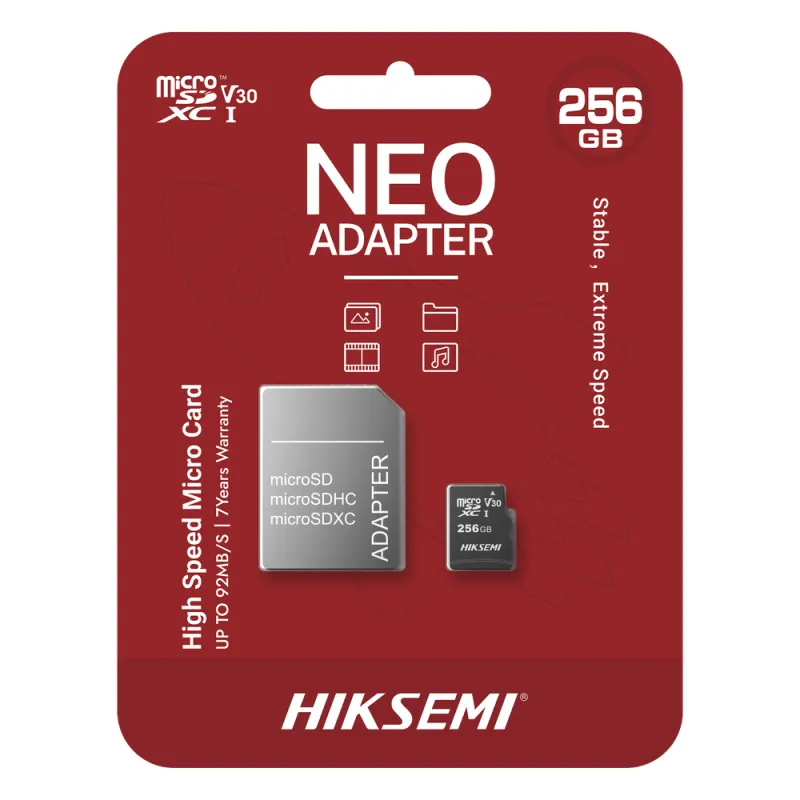 Memoria microSD con Adaptador / 256 GB / Clase 10 / NAND TLC / 92 MB/s Lectura / Multipropósito