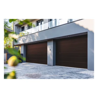Puerta de Garage D / Alta calidad / 20x7 pies / 1 3/4" Aislante Termico / Estilo Americana / Imitacion Madera / BLACK WALNUT .