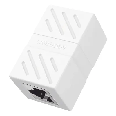 Acoplador (Extensor de Cable Ethernet RJ45 a RJ45) | 1000Mbps | Compatibilidad con Cat7 Cat6A Cat6 Cat5e | Compatible con POE | Ignífugo | ABS | Color Blanco
