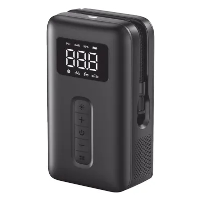 Inflador de Neumáticos | Compresor de Aire Portátil | Bomba de Aire de 150 PSI | Flujo de Aire de 15L/Min | Con Batería Integrada | Cuenta con Luz LED | Ideal para coches, bicicletas, pelotas de motocicleta.