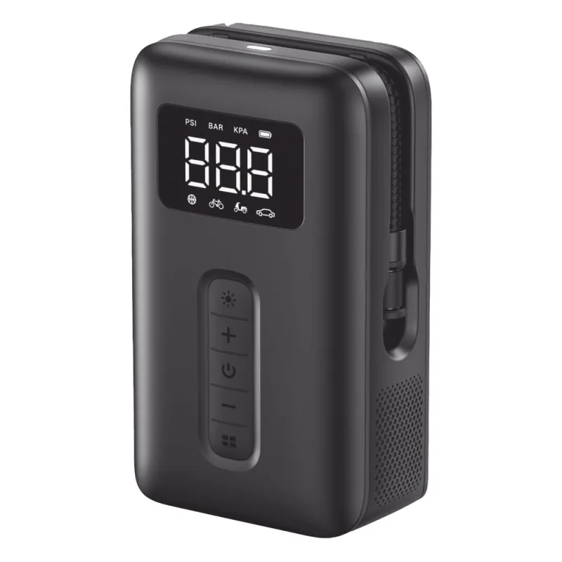 Inflador de Neumáticos | Compresor de Aire Portátil | Bomba de Aire de 150 PSI | Flujo de Aire de 15L/Min | Con Batería Integrada | Cuenta con Luz LED | Ideal para coches, bicicletas, pelotas de motocicleta.