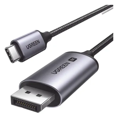 Cable USB-C a DP 1.4 | 3 Metros (9.84 Pies) | Compatible con Thunderbolt 3 & 4 | 8K@60Hz | 4K@240Hz | HDR10+ | eARC | DTS | 3D | ALLM | VRR | | FreeSync G-Sync | Caja de Aluminio | Nylon Trenzado | Conector Niquelado | Blindaje Multicapa