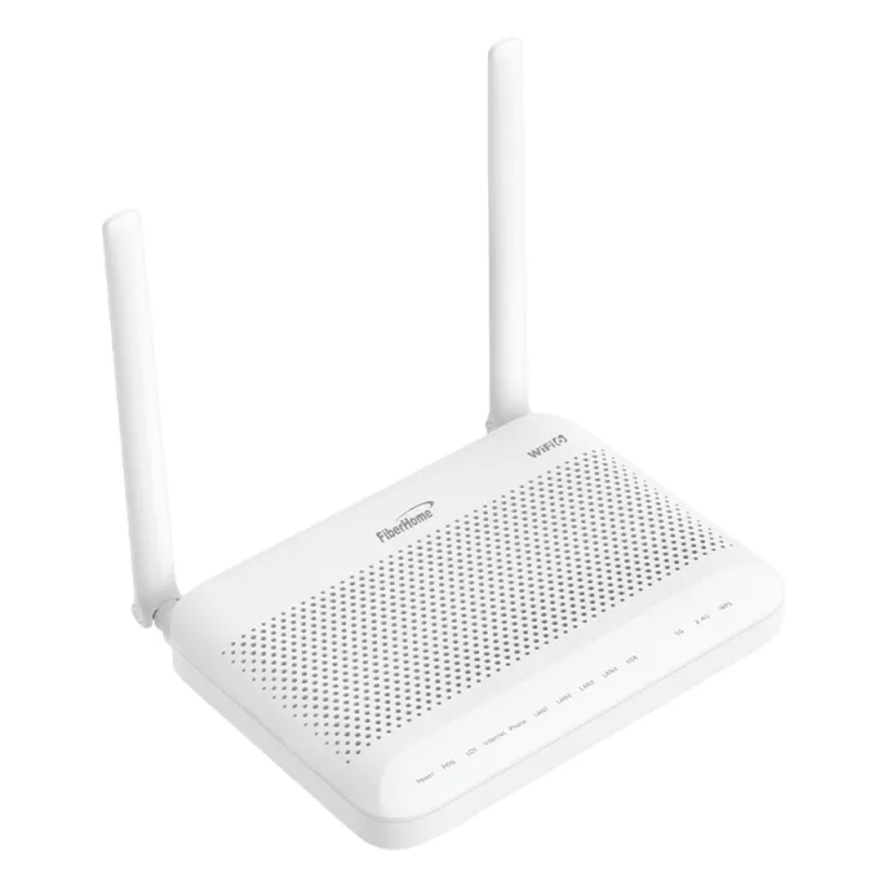 ONU GPON WiFi (2.4/5 GHz), 2 antenas de 5 dBi, Compatible con OLT de Terceros, MIMO 2x2, 4 puertos Gigabit + 1 POTS + USB, conector SC/UPC (Gestión WAN desde la Interfaz de la ONU)