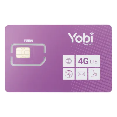 SIM Yobi para dispositivos móviles 3G/4G con recarga de 5GB cada mes durante 1 año de servicio (solo datos)