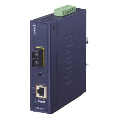 Convertidor de medios industrial PoE+ 1000BASE-SX a 10/100/1000BASE-T 802.3at (SC,MM) -550 m