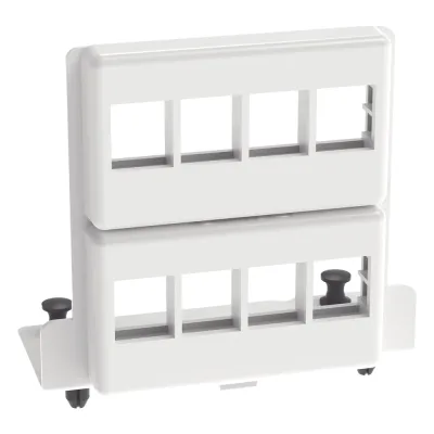 Patch Panel de 8 Puertos Keystone, Para Uso con Gabinetes Multipropósito, de Instalación a Presión, Color Blanco