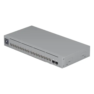 UniFi Switch Pro Max 16 PoE con funciones Capa 3, 16 puertos EtherLight RGB / (4) puertos 2.5 GbE POE++ y (12) puertos GbE POE+ /(2) puertos SFP+ 10G /con pantalla táctil informativa, hasta 180W de presupuesto POE