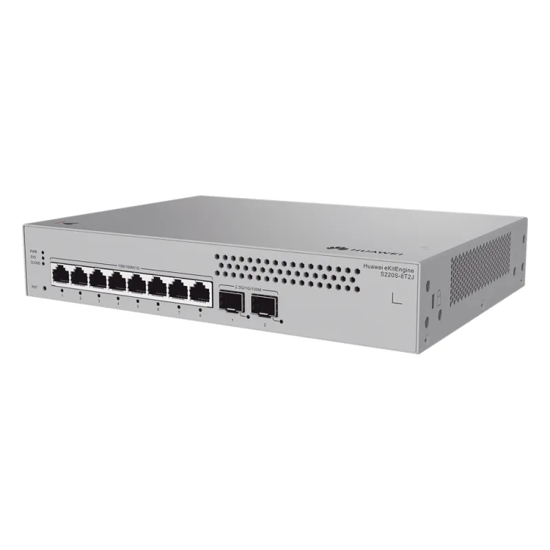 Switch de Acceso eKit Administrable Capa 2 / 8 Puertos Gigabit / 2 Puertos SFP 1-2.5 Gbps / Gestión Gratuita desde la Nube / Libre de Licenciamiento