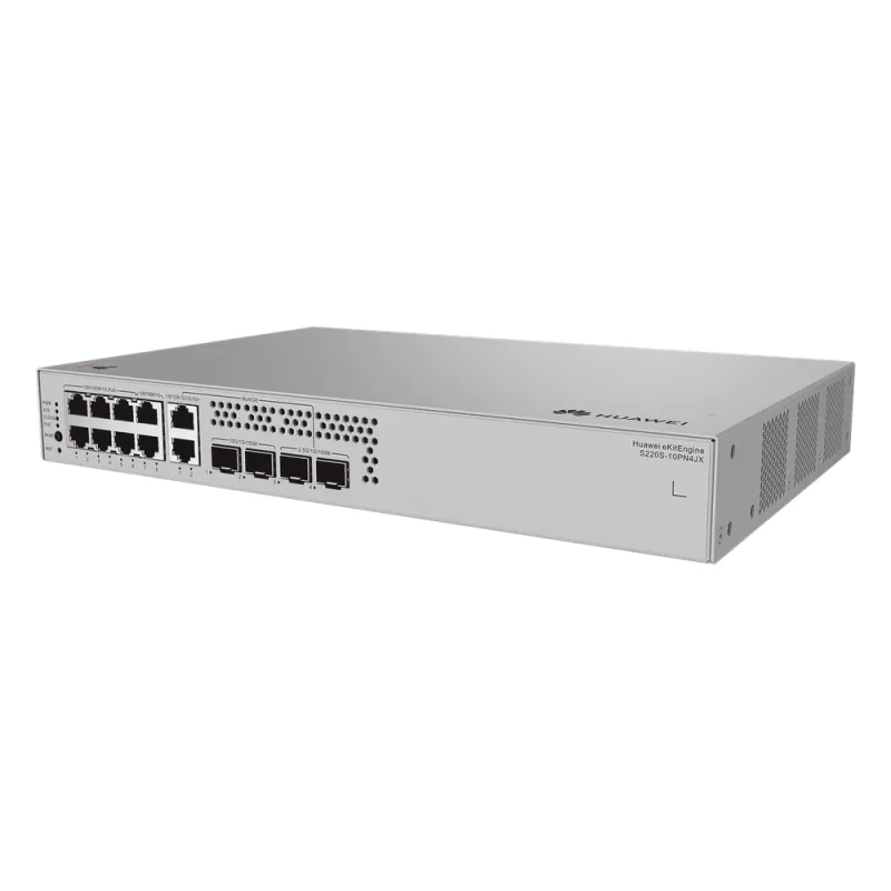 Switch de Acceso eKit Administrable / Capa 2 / 6 Puertos PoE+ Gigabit + 2 Puertos PoE+ Multi-Gigabit (2.5 Gbps) + 2 Puertos Gigabit + 2 Puertos SFP + 2 Puertos SFP+ / PoE Perpetuo / Presupuesto PoE 128 W / Sin licenciamiento