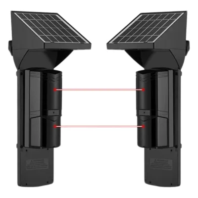 Detector Fotoelectrico Solar SFIRE SFA60 / 2 Rayos Infrarrojos / 60 m Exterior / 120 m Interior / Panel Solar Integrado / Bateria 4,000 mAh / 4 Frecuencias / IP65