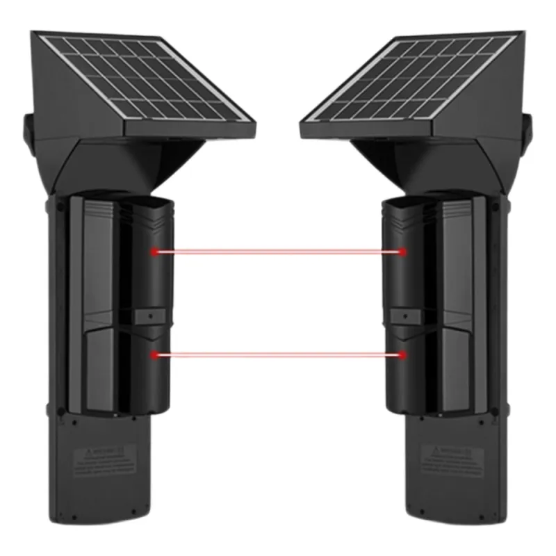 Detector Fotoelectrico Solar SFIRE SFA60 / 2 Rayos Infrarrojos / 60 m Exterior / 120 m Interior / Panel Solar Integrado / Bateria 4,000 mAh / 4 Frecuencias / IP65