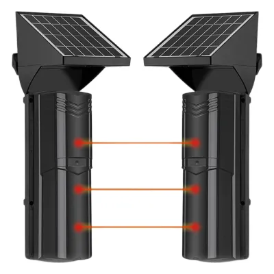 Detector Fotoeléctrico Solar de 3 Rayos / 100 m Exterior / 4 Frecuencias / Batería de Litio 4,000 mAh / Sincronización Digital