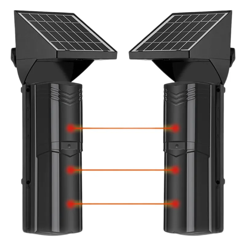 Detector Fotoeléctrico Solar de 3 Rayos / 100 m Exterior / 4 Frecuencias / Batería de Litio 4,000 mAh / Sincronización Digital