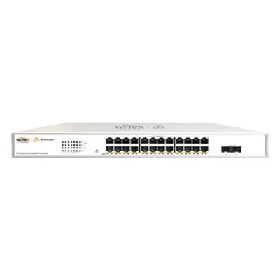 Switch Administrable PoE / 24 puertos PoE af/at Gigabit / 2 x SFP Gigabit / Administración Cloud Gratuita / Presupuesto 370 W