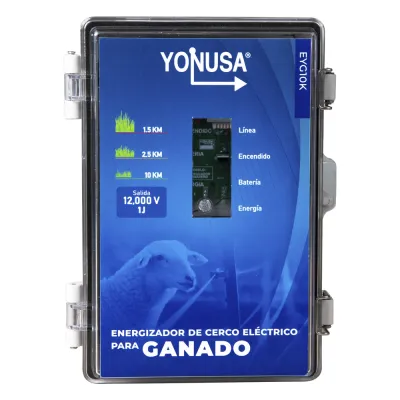Energizador para Ganado 10,000Volts-2JOULES/ 25,000 metros lineales de protección / Cercas Electrificadas